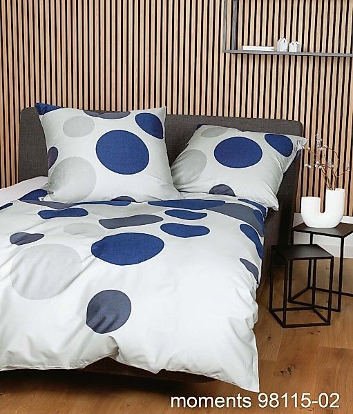 Janine Janine Mako-Satin Bettwäsche moments 98115 denimblau Größe:  155x220 günstig online kaufen