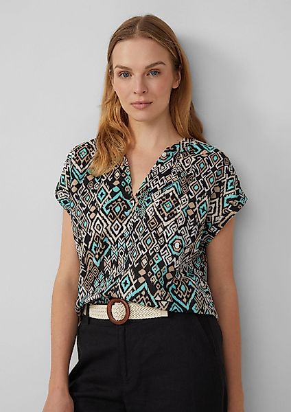 s.Oliver Kurzarmbluse Bluse Leichte Baumwoll-Bluse mit günstig online kaufen