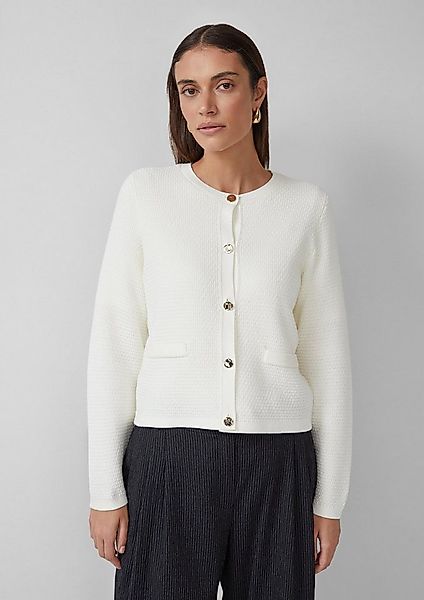 s.Oliver Cardigan Strickjacke Cardigan aus Baumwollmix mit Ziertaschen günstig online kaufen