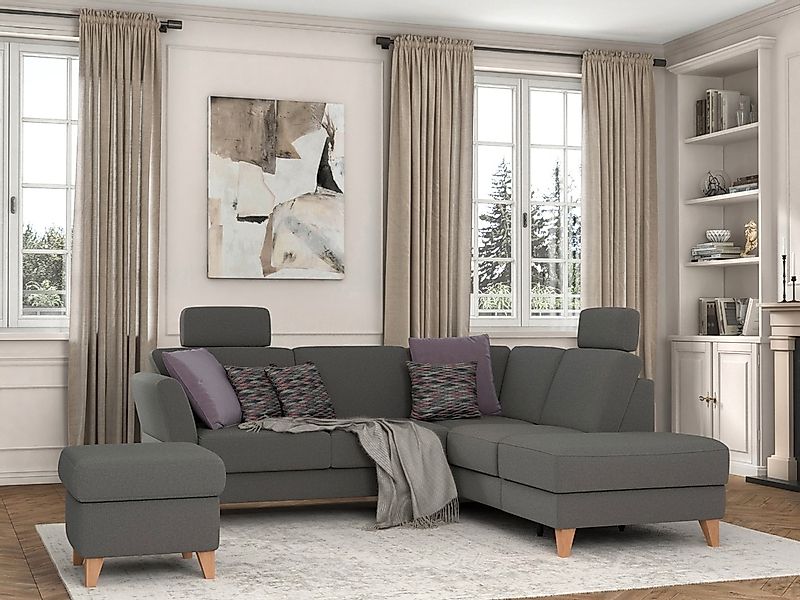 sit&more Ecksofa »Visby L-Form«, Wahlweise mit Bettfunktion und Stauraum, f günstig online kaufen