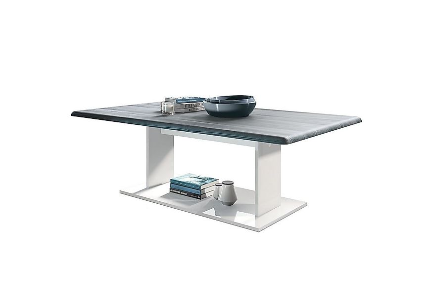 Vladon Couchtisch Mono (Wohnzimmertisch, mit Ablageboden), Weiß matt/Avola- günstig online kaufen