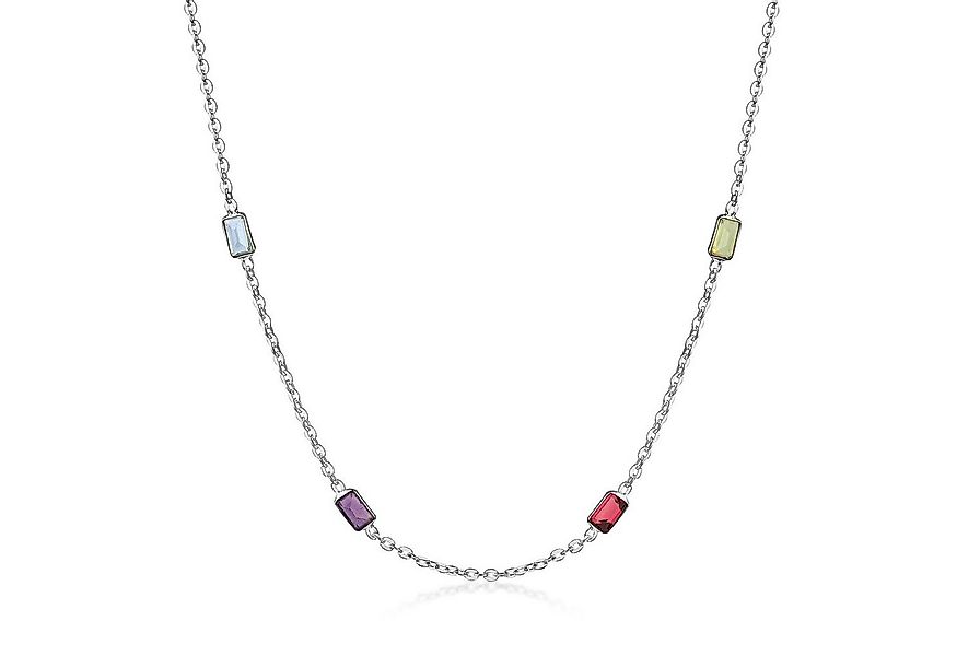 Materia Collierkettchen Silber Damen Edelstein Collier Halskette mehrfarbig günstig online kaufen