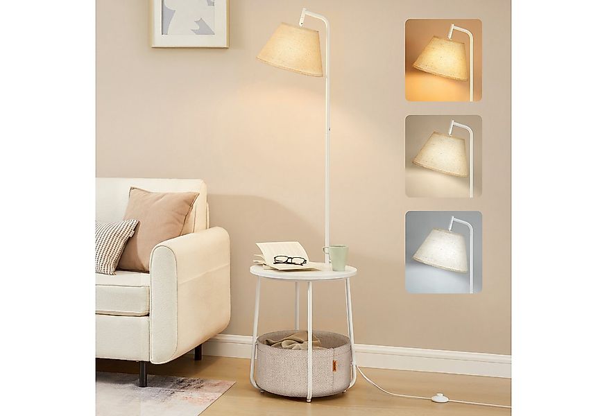 VASAGLE Stehlampe Beistelltisch mit Lampe, 3-in-1, Stehlampe mit Tisch und günstig online kaufen