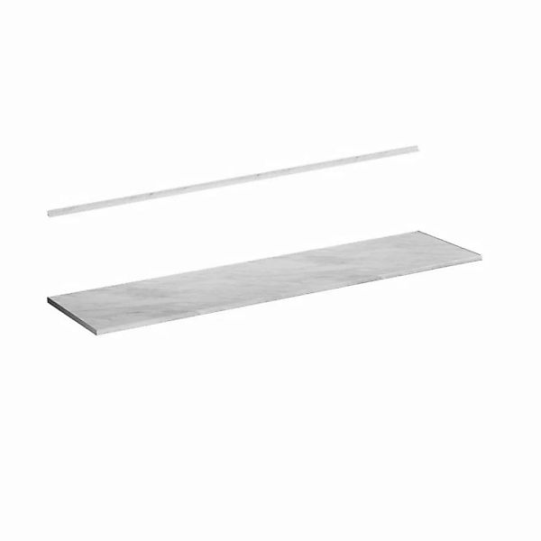 Vicco Unterschrank Küchenarbeitsplatte Marmor Weiß 240 cm günstig online kaufen
