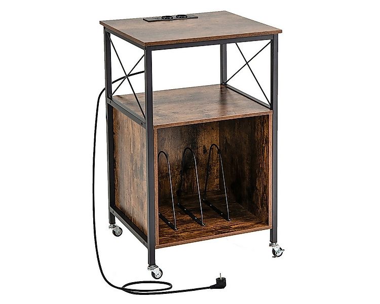 COSTWAY Nachttisch, Schallplattenständer mit integrierter Ladestation günstig online kaufen