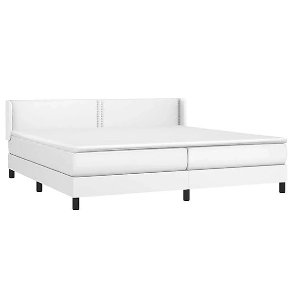 vidaXL Boxspringbett mit Matratze Weiß 200x200 cm Kunstleder 3130740 günstig online kaufen