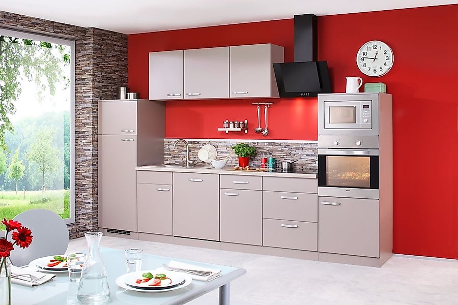 wiho Küchen Küchenzeile "Kansas", mit E-Geräten, Breite 340 cm günstig online kaufen