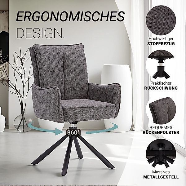 Homestyle4u Polsterstuhl Polstersessel Stühle Esstisch Esszimmerstuhl günstig online kaufen