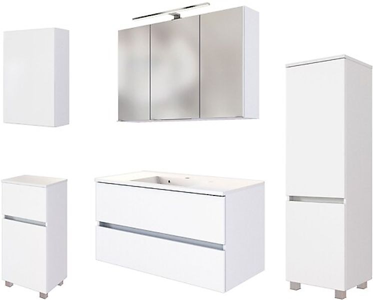 welltime Badmöbel-Set »Welltime Möbel Baabe Waschtisch-Set 3tlg. oder 5tlg. günstig online kaufen
