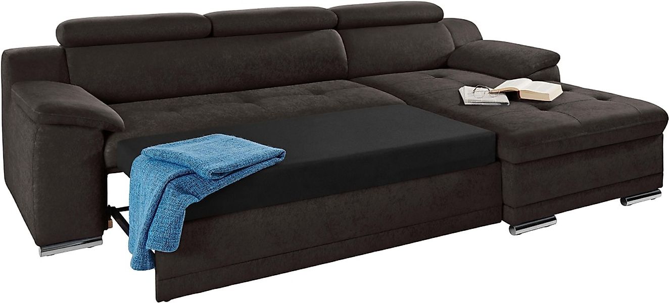sit&more Ecksofa »Andiamo L-Form«, wahlweise mit Bettfunktion, inklusive Ko günstig online kaufen