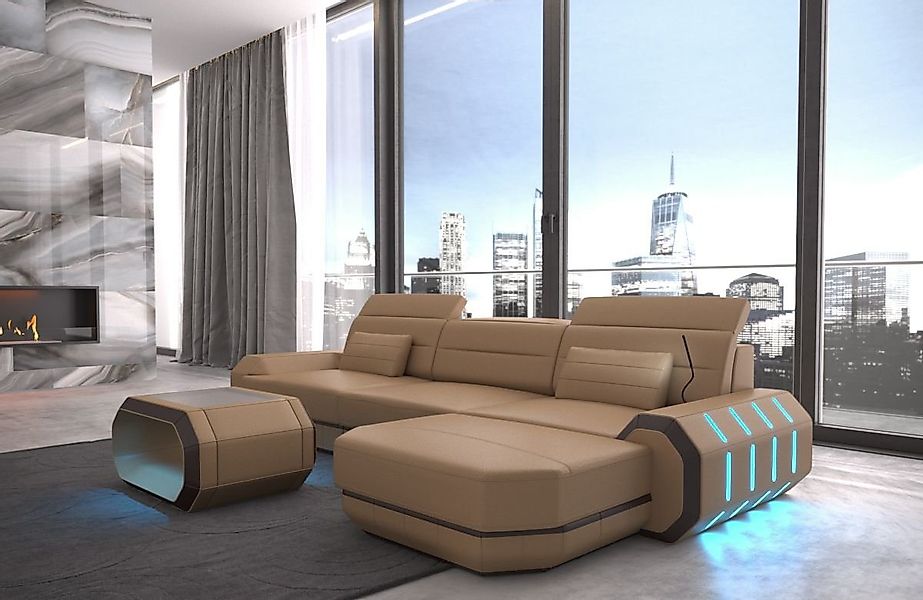 Sofa Dreams Ecksofa Sofa Ledersofa Roma L Form Leder Sofa Ledercouch, Couch günstig online kaufen