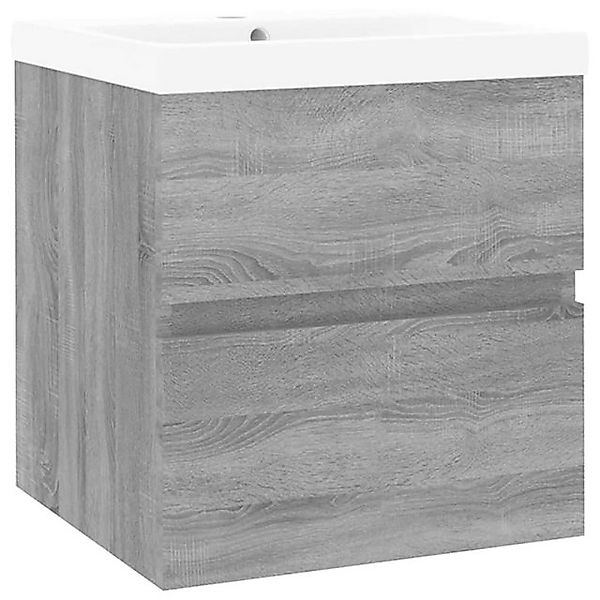 vidaXL Waschbeckenunterschrank Waschbeckenschrank mit Einbaubecken Grau Son günstig online kaufen