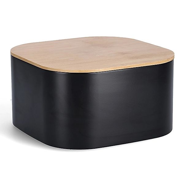 Zeller Brotkasten Metall mit Bambusdeckel 14,5 cm x 26,5 cm x 26,5 cm Schwa günstig online kaufen