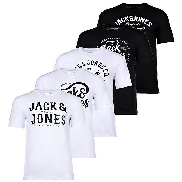 Jack & Jones T-Shirt Herren T-Shirt, 5er Pack - JJLEOGRA TEE CREW NECK günstig online kaufen