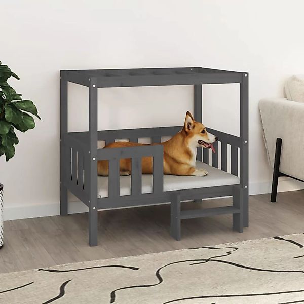 Vidaxl Hundebett Grau 95,5x73,5x90 Cm Massivholz Kiefer günstig online kaufen