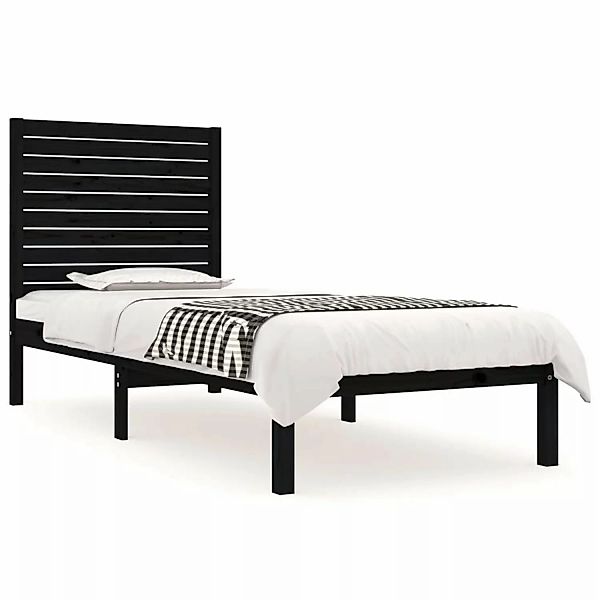 vidaXL Bett Massivholzbett Schwarz 75x190 cm günstig online kaufen