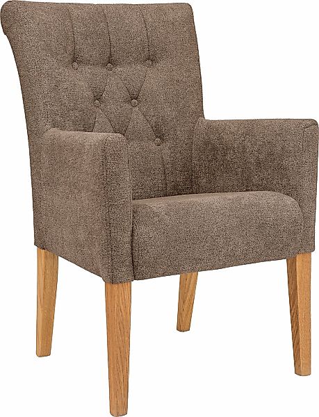 Home affaire Esszimmerstuhl "King" () 1 Stk.Armlehnstuhl mit Knopfheftung, günstig online kaufen