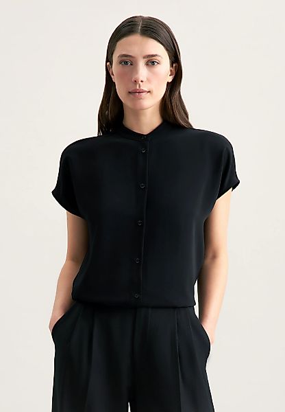 seidensticker Klassische Bluse "Schwarze Rose" Kurzarm Kragen Uni günstig online kaufen
