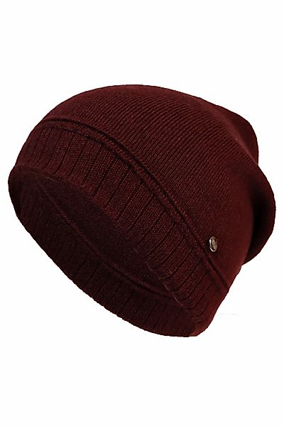 Capelli New York Strickmütze Metall-Logo, gerafft, Feinstrick günstig online kaufen