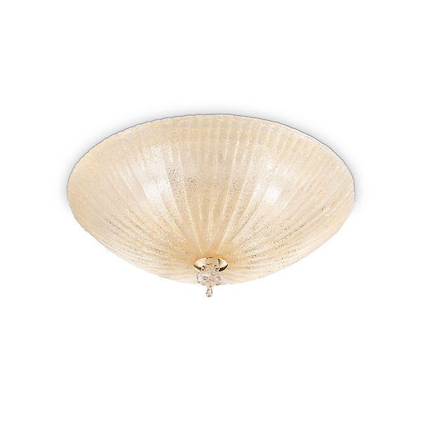 Ideal Lux Deckenleuchte Shell, amberfarben, Glas, Ø 50 cm günstig online kaufen