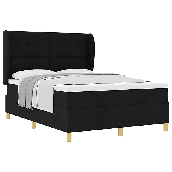 vidaXL Boxspringbett mit Matratze Dunkelgrau 90x190 cm Schwarz Stoff 334074 günstig online kaufen