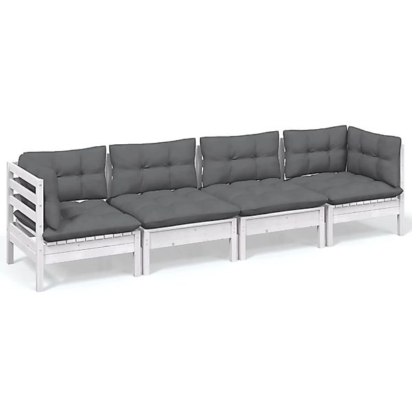 vidaXL 4-tlg Garten-Lounge-Set mit Kissen Kiefer Massivholz Modell 45 günstig online kaufen