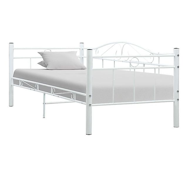furnicato Bettgestell Tagesbett-Rahmen Weiß Metall 90x200 cm (1-tlg) günstig online kaufen