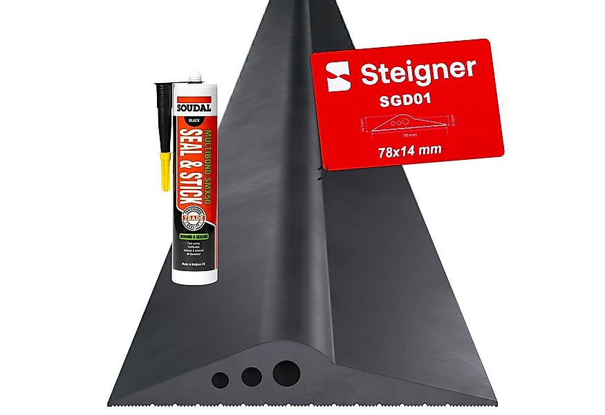 STEIGNER Türdichtband Garagentor Bodenabdichtung 1,5m aus EPDM 14mm x 78mm günstig online kaufen