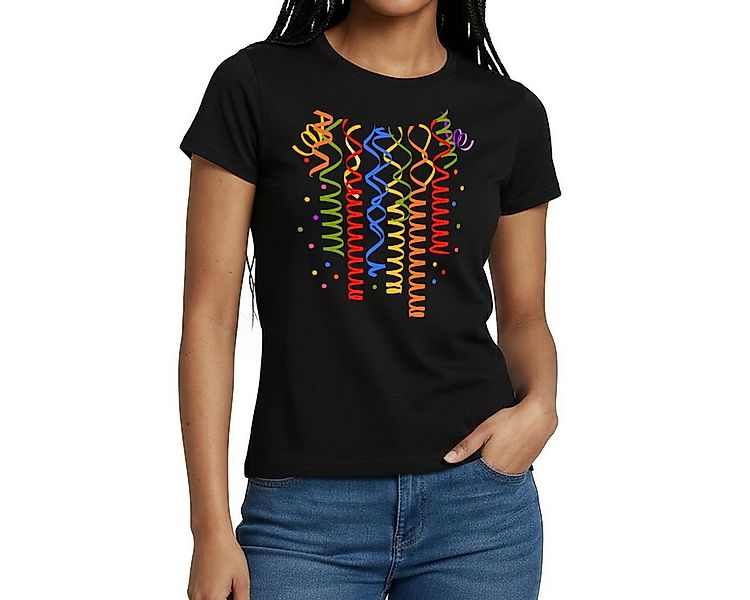 Spreadshirt T-Shirt Karneval Konfetti Luftschlangen Outfit Frauen T-Shirt ( günstig online kaufen