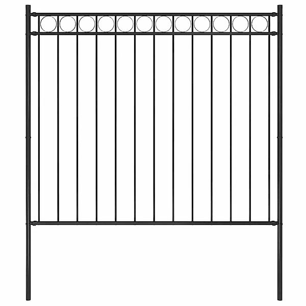 vidaXL Gartenzaun Stahl 1,81x1,5 m Schwarz 146315 günstig online kaufen