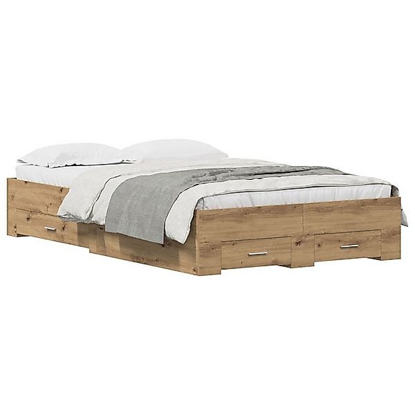 vidaXL Bett Bett mit Schubladen Artisan Eiche 120x190 cm Holzwerkstoff (1-t günstig online kaufen