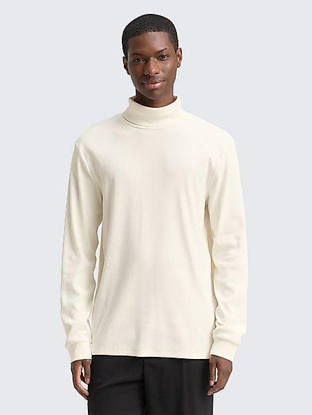 TOM TAILOR Denim Langarmshirt T-Shirt Rollkragenshirt mit Rippstruktur günstig online kaufen