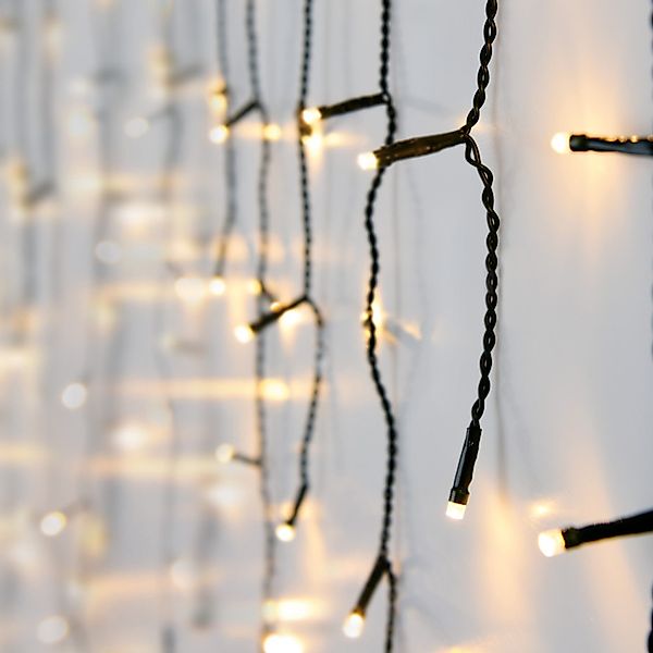 Spetebo LED-Lichterkette Eisregen Lichtervorhang warm weiß günstig online kaufen