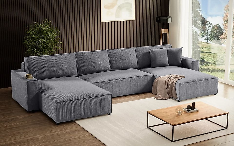 Beautysofa Ecksofa U-Form Parys, mit Schlaffunktion, günstig online kaufen