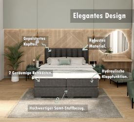 FDM Boxspringbett Polsterbett Stauraumbett Springbett 140x200, günstig online kaufen