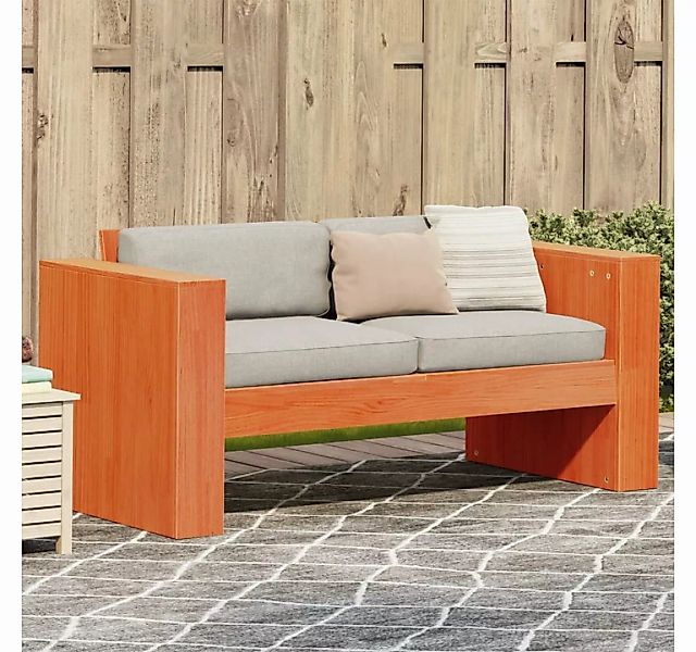 vidaXL Loungesofa Gartensofa 2-Sitzer Wachsbraun 134x60x62 cm Massivholz Ki günstig online kaufen