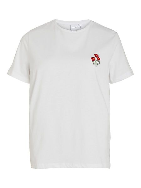 VILA Besticktes T-shirt Damen White günstig online kaufen