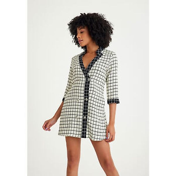 Just Like You  Kurze Kleider Zweireihiges Kleid mit Karomuster und Seitenta günstig online kaufen