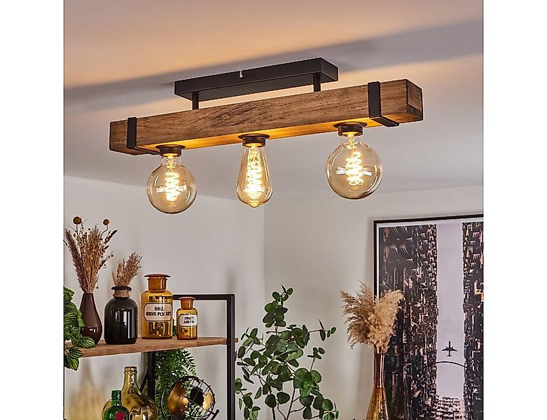hofstein Deckenleuchte »Bollengo« moderne Deckenlampe aus Metall/Holz in Sc günstig online kaufen