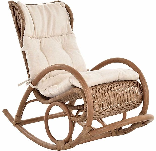 Krines Home Schaukelstuhl Luxor Schaukelstuhl Natur Rattan Schaukelsessel R günstig online kaufen