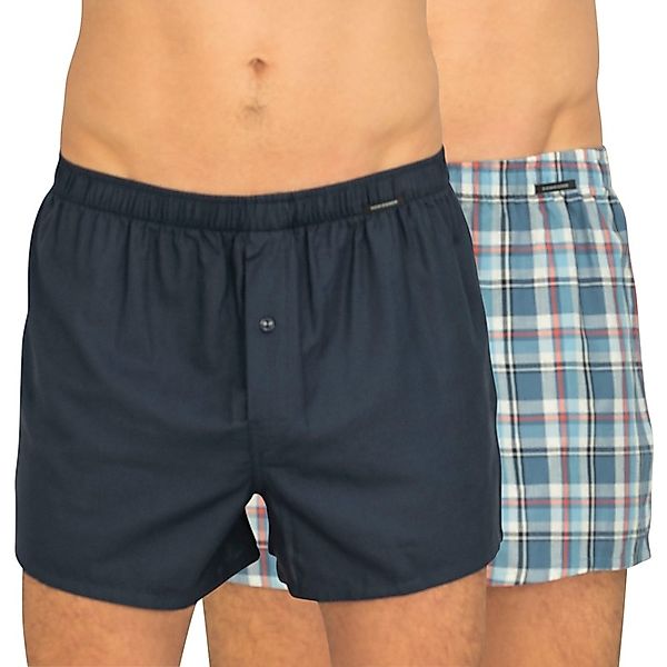 Schiesser 2-er Set Boxershorts Blau & Hellblau kariert günstig online kaufen