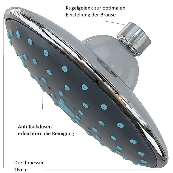 Sanixa Regenduschkopf Duschkopf Chrom mit Kugelgelenk günstig online kaufen