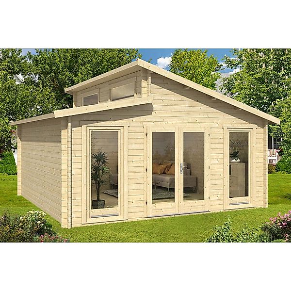 Alpholz Gartenhaus Narvig-B Pultdach 520 cm x 520 cm Braun günstig online kaufen