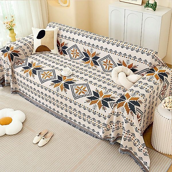 RWEUOQ Sofabezug Sofa überwurfdecke mit Quasten, günstig online kaufen