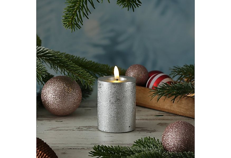 MARELIDA LED-Kerze LINA Rustik Optik Echtwachskerze flackernd Timer H: 11cm günstig online kaufen