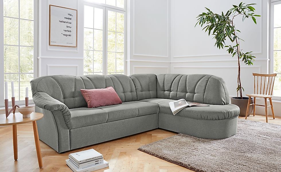 DOMO collection Ecksofa »Pegnitz, elegante Rückensteppung, zeitlose Formens günstig online kaufen