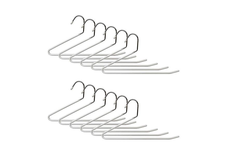 relaxdays Mehrfach-Kleiderbügel Hosenbügel rutschfest Set, weiß günstig online kaufen