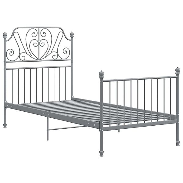 vidaXL Bettgestell Grau Metall 90x200 cm Modell 7723134 günstig online kaufen