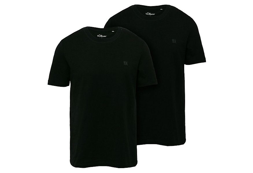 s.Oliver T-Shirt T-Shirt mit Flammgarnstruktur (1-tlg) kurzarm, Rundhals, L günstig online kaufen