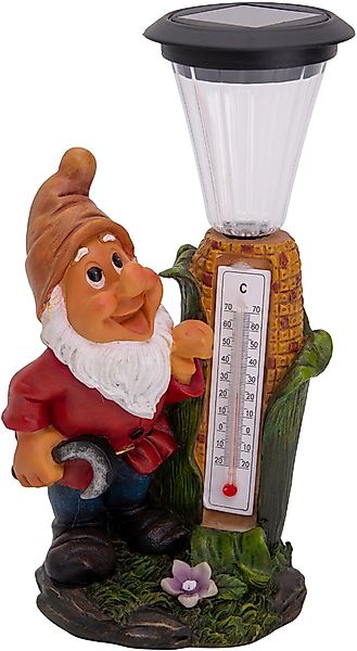 näve LED Solarleuchte Zwerg mit Thermometer, günstig online kaufen